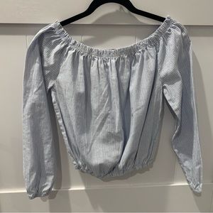 Striped long sleeve crop top